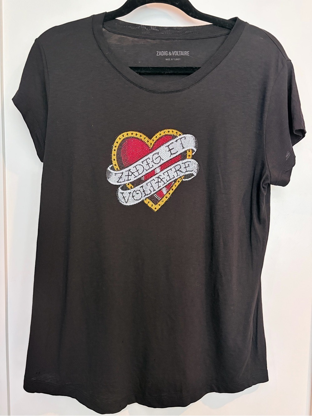 Zadig & Voltaire Crystal Heart Graphic Tee S/M